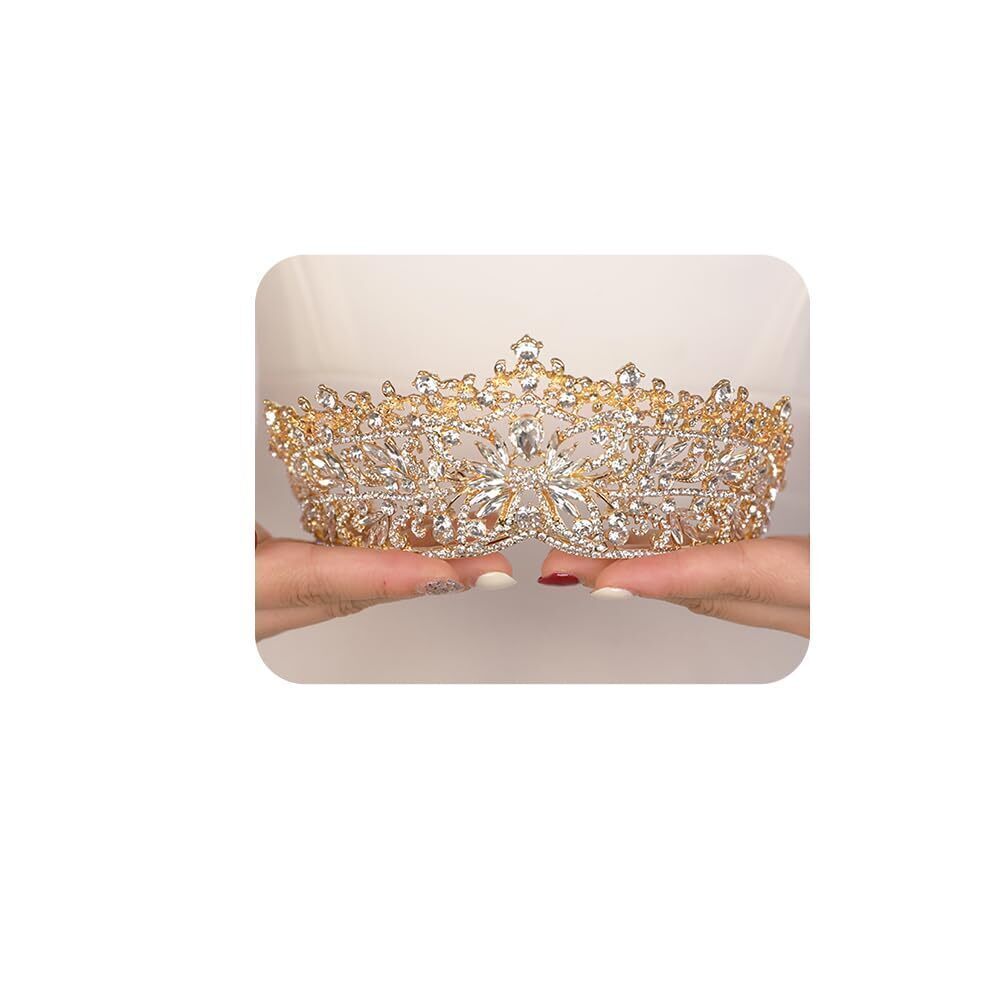 9561 Queen Crown Gold Tiaras and Crowns Butterfly Rhinestone Tiara Vintage